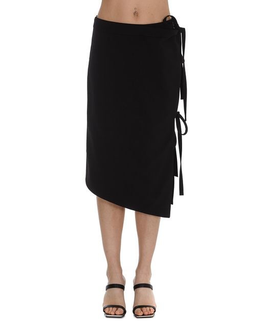 Off-White c/o Virgil Abloh Black Tie-Fastening Asymmetric Skirt