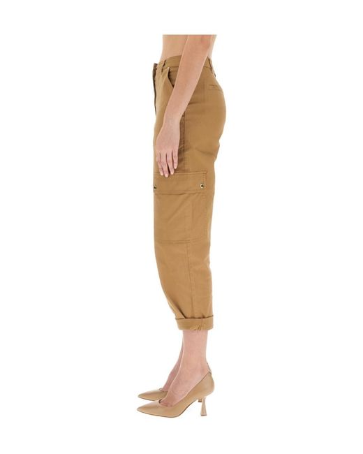 MICHAEL Michael Kors Natural Tapered Organic Cotton Cargo Trousers