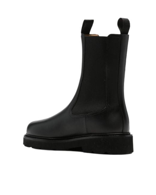 Henderson Black Round-Toe Short Boots