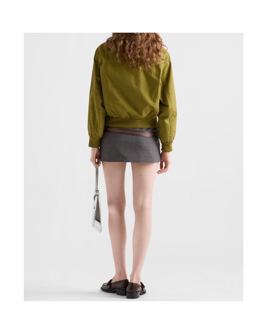 Prada Green Half-Zipped Long-Sleeved Jacket