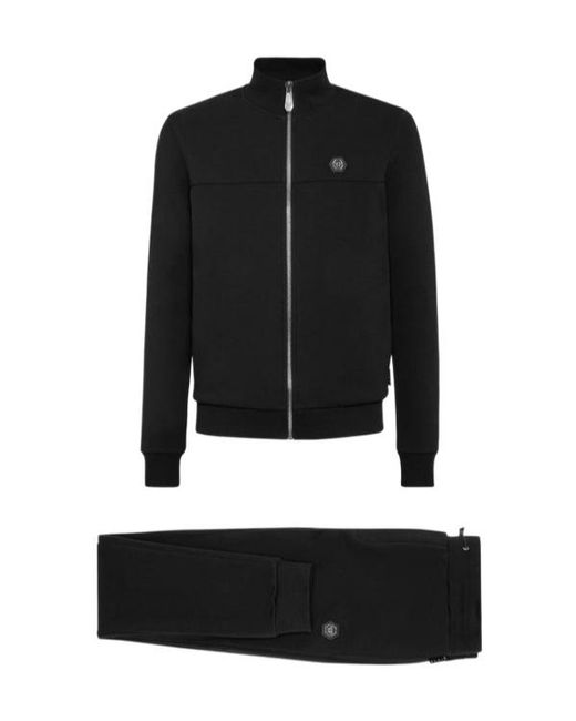 Philipp Plein Black Long-Sleeved Sportswear And Sweatpants Suits for men