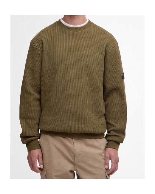 Barbour Green Long-Sleeved Crew Neck Sweatshirt for men