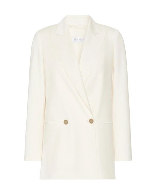 Max Mara White Virgin Wool Blazer