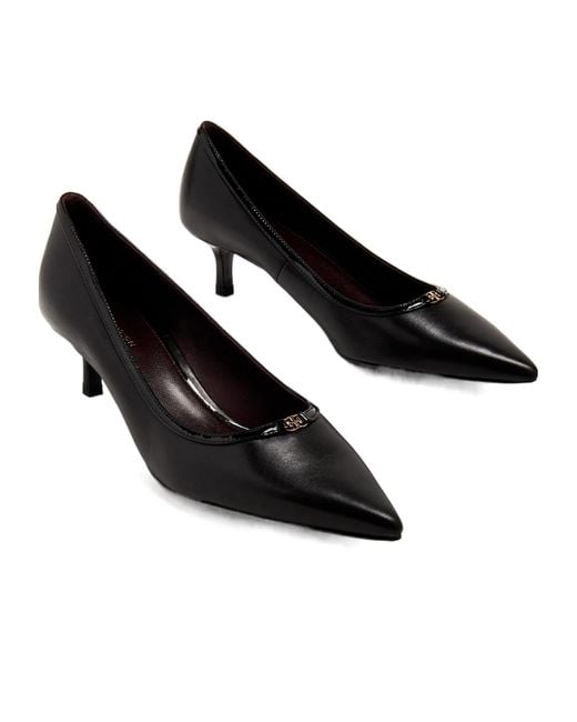 Tory Burch Black Double T Pointed Toe Pumps