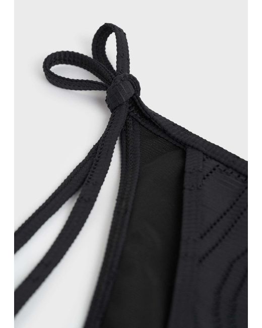 Totême Black Monogram Pointelle Bikini Bottoms
