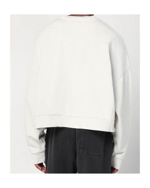 Entire studios White Oversized Crewneck Sweater for men