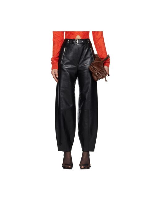 Nanushka Red Buckle-Detail Trousers