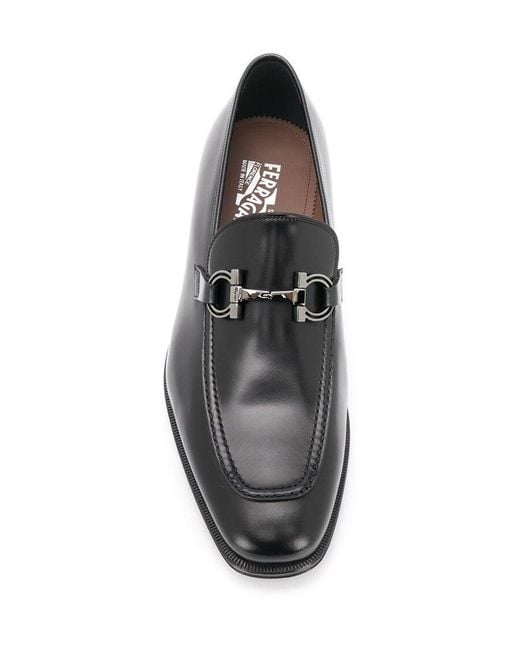 Ferragamo Black Gancini Casual Business Shoes for men