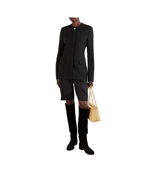 Gianvito Rossi Black Solid Suede Over-The-Knee Boots