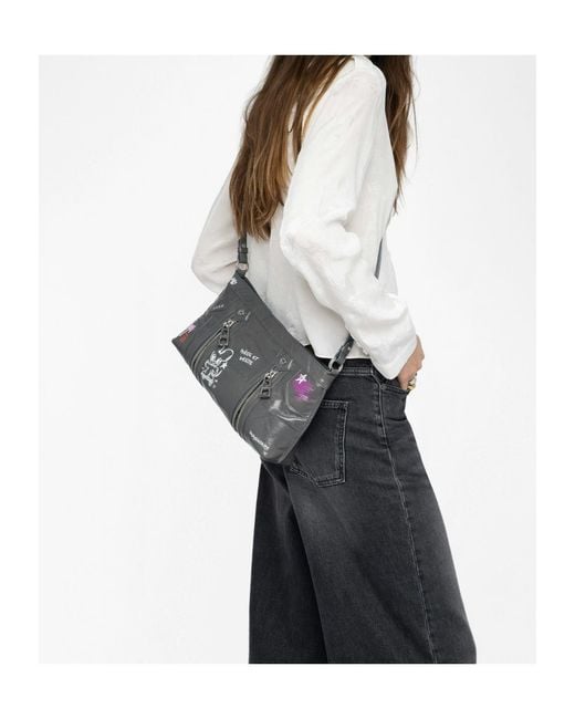 Zadig & Voltaire Black X Humberto Cruz Sunny Mood Zipped Crossbody Bag