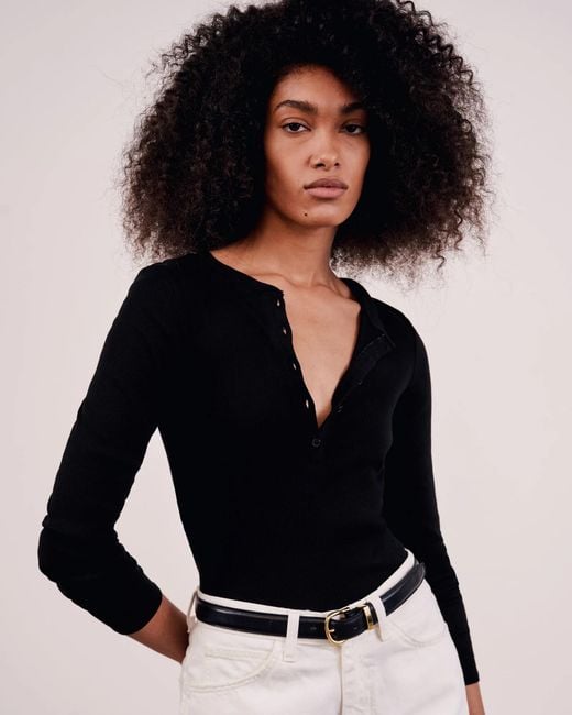 Nili Lotan Blue Button Down Collar Jersey Top