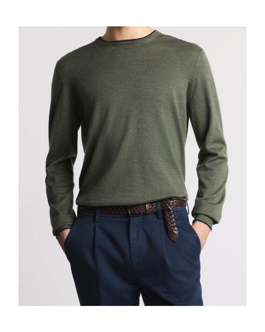 Fay Green Elbow-Patch Sweater for men