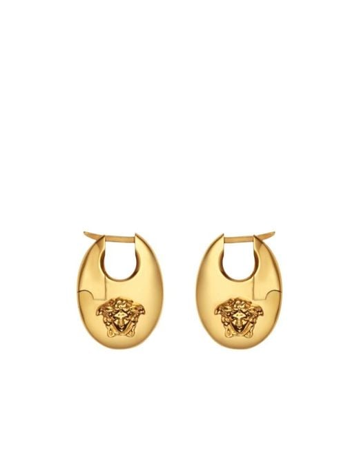 Versace Metallic Medusa-Head Earrings for men