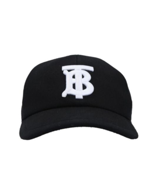 Burberry Black Monogram Embroidered Baseball Cap