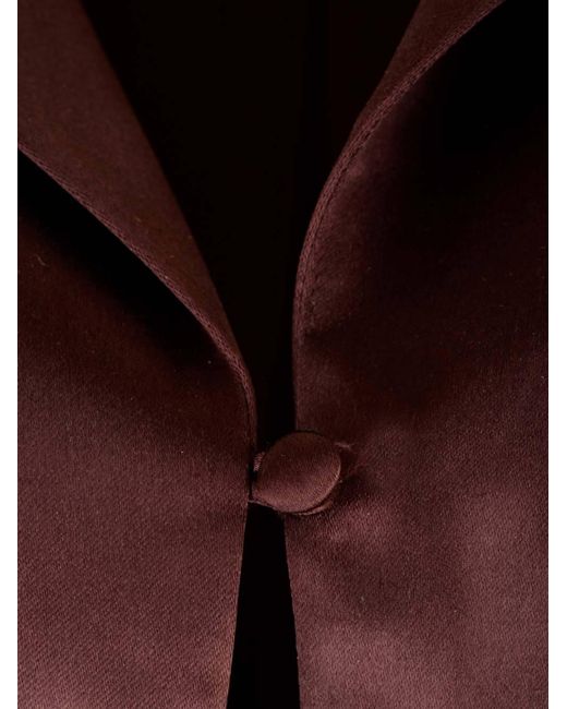 Loulou de Saison Red Oyat Long-Length Satin Shirt
