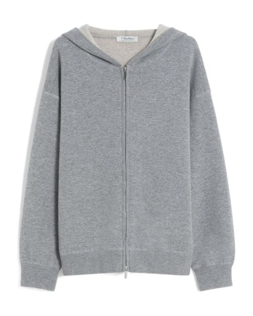 Max Mara Gray Quiete Long-Sleeve Cardigan