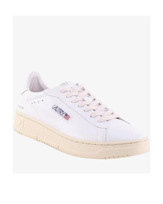 Autry White Dallas Logo Patch Low-Top Sneakers for men