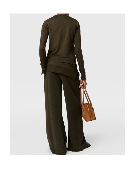 Stella McCartney Green Knit Straight-Leg Trousers