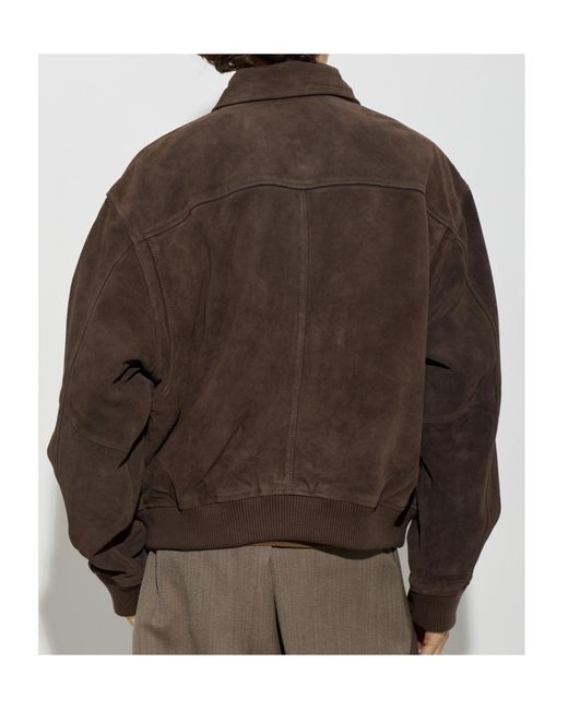 Agolde Brown Collared Long-Sleeved Casual Jacket for men