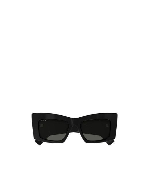 Gucci Black Eyewear Butterfly Frame Sunglasses