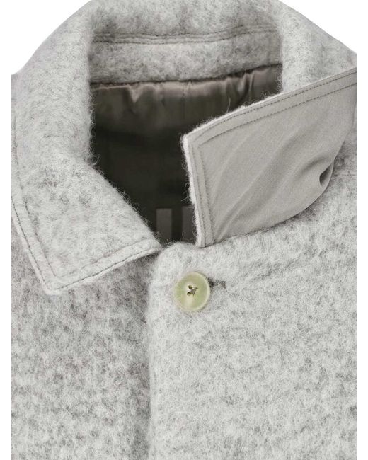 Rick Owens Gray Brad Button-Up Wool Coat for men