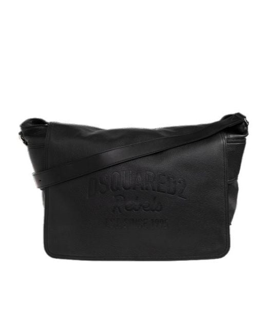 DSquared² Black Logo Embossed Crossbody Bag