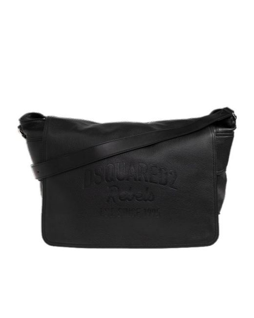 DSquared² Black Logo Embossed Crossbody Bag