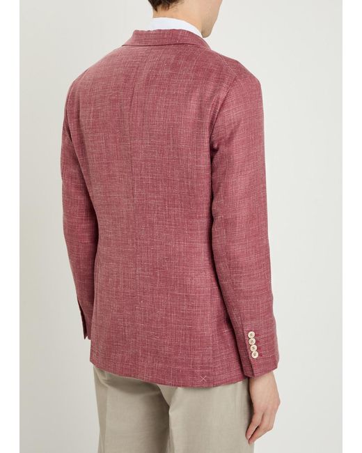 Brunello Cucinelli Purple Silk Blend Blazer for men