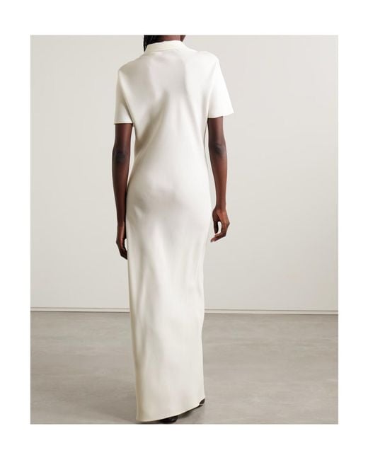 The Row White Valenit Silk-Crepe Maxi Dress