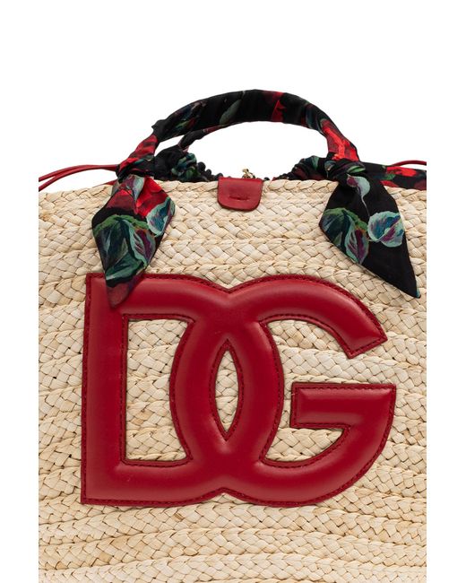 Dolce & Gabbana Pink Logo Patch Shopping Bag