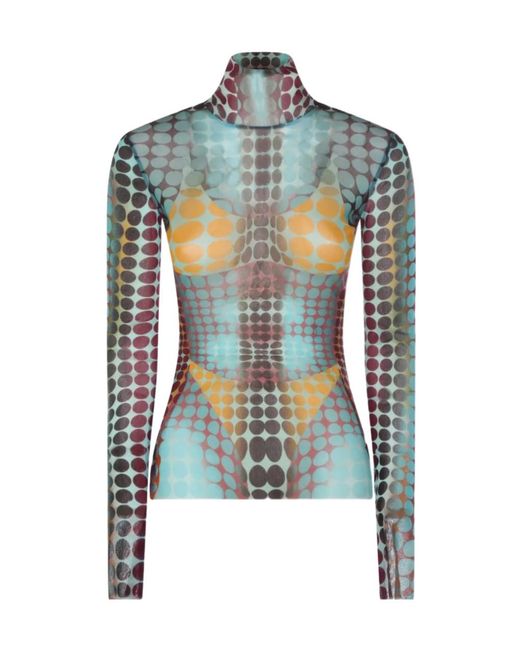 Jean Paul Gaultier Blue Printed T-Shirt