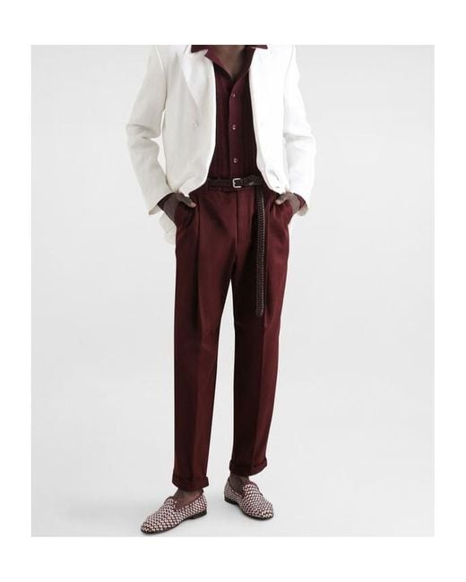 Dolce & Gabbana Purple Folded-Edge Trousers for men