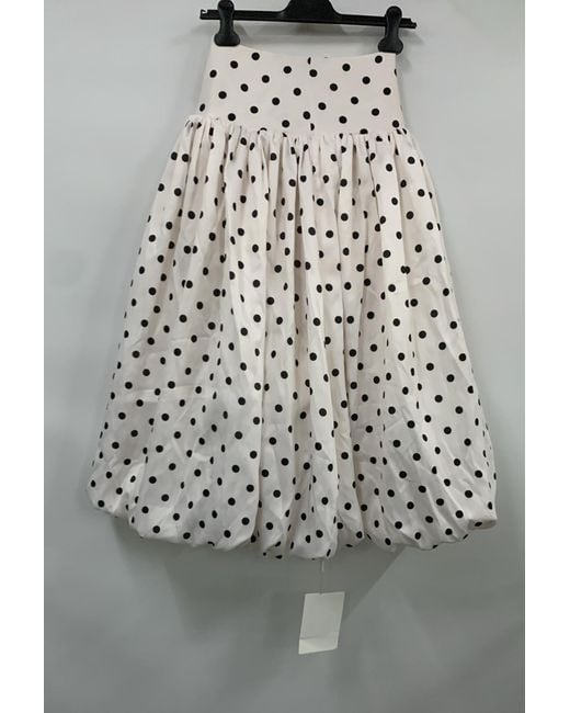 Self-Portrait White Polka-Dot Skirt