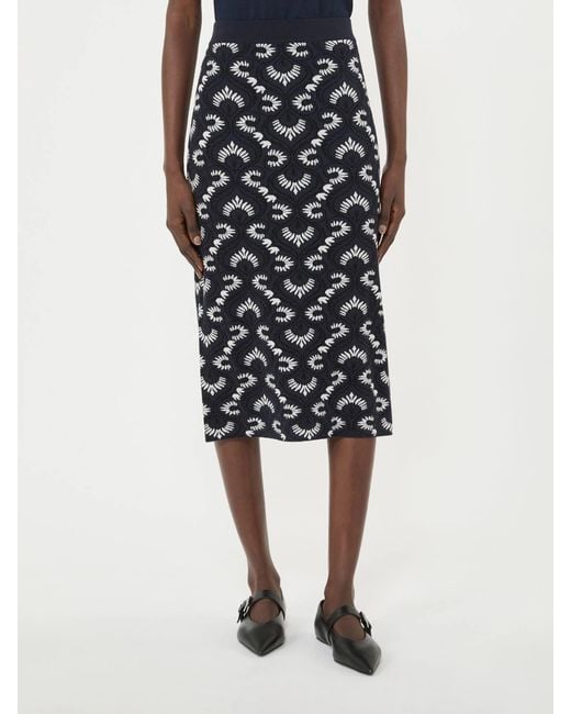 Weekend by Maxmara Black Patterned Midi Skirt