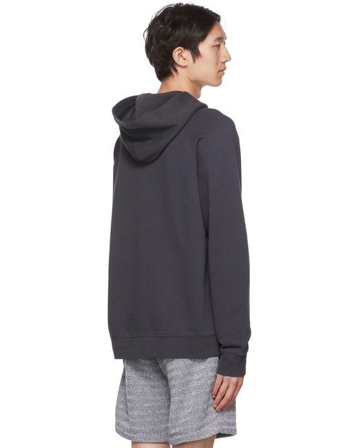Vince Blue Logo Hooded Sweater for men