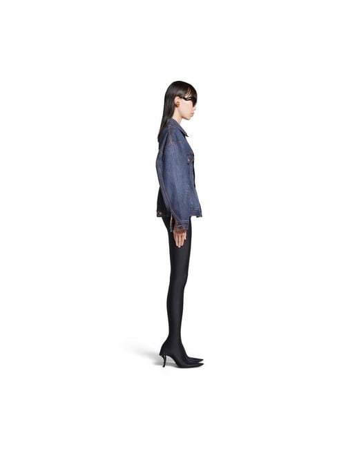 Balenciaga Blue Collared Button-Up Denim Jacket