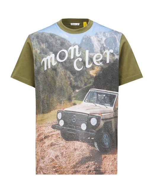 Moncler Gray X Mercedes-Benz By Nigo Printed Cotton T-Shirt for men