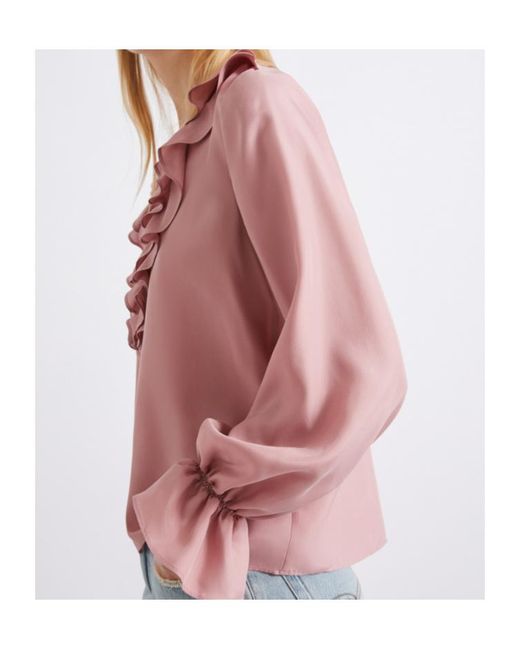 Marella Pink Ruched Silk Blouse