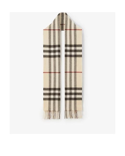 Burberry White Checked Fringed-Edge Scarf for men