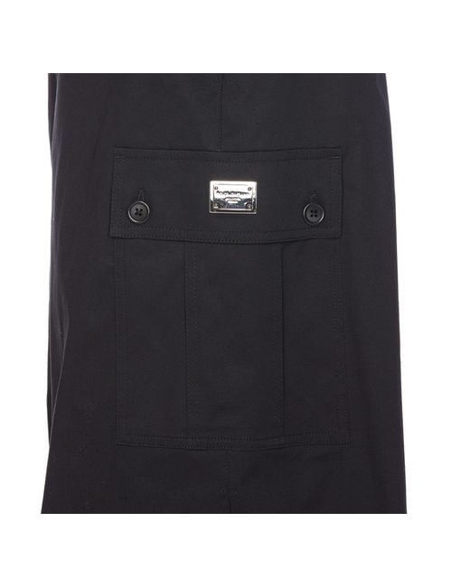Dolce & Gabbana Blue Logo Plaque Cargo Shorts for men