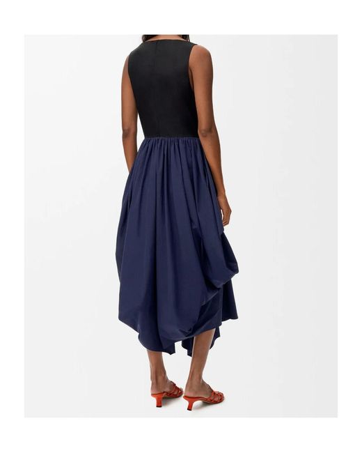 Loewe Blue Tiered Asymmetric Dress