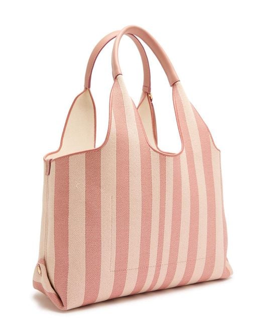 Chloé Pink Striped Canvas Tote Bag