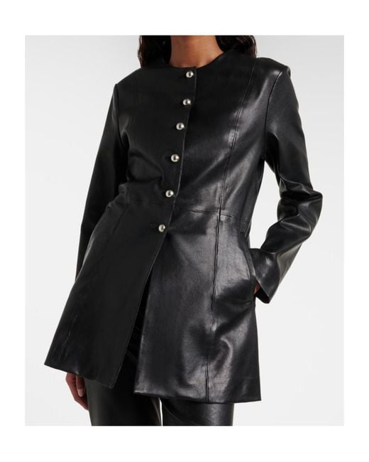 Nour Hammour Black Parlor Leather Jacket