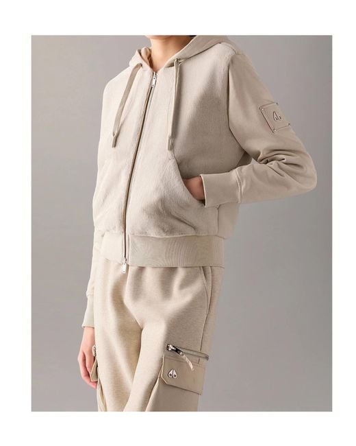 Moose Knuckles White Rosylyn Bunny Hoodie