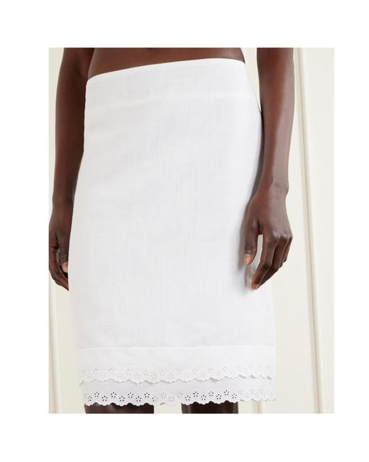 Magda Butrym White Broderie Midi Skirt