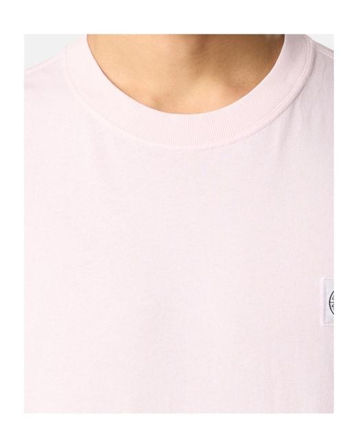 Stone Island Pink Regular-Fit Short-Sleeve T-Shirt With Compass Patch for men