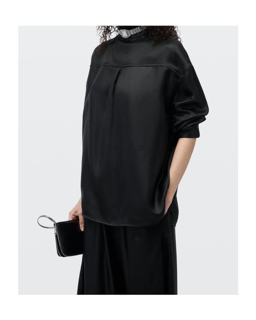 Alexander Wang Black Shirt With Exposed-Seam Detailing