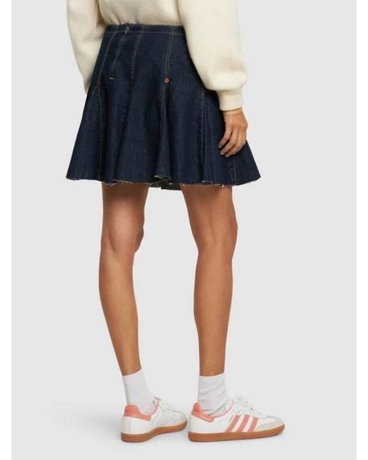 Re/done Blue Cowboy Mini Skirt