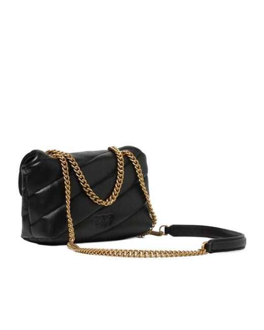 Pinko Black Love Baby Puff Quilted Crossbody Bag