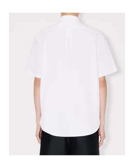KENZO White Wild Tiger Crest Short Sleeve Shirt for men